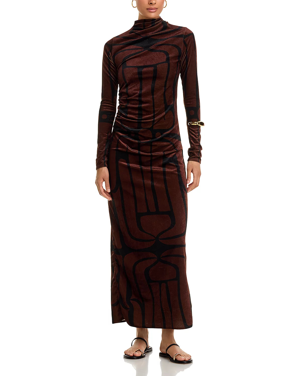 Ca568 Velvet Midi Dress