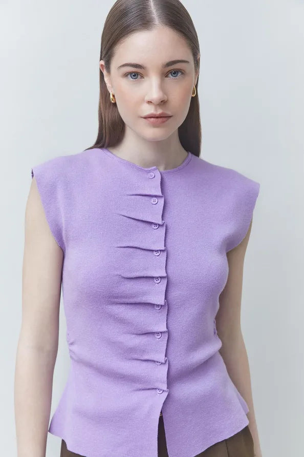 Sun1219 Purple Sleeveless Sweater