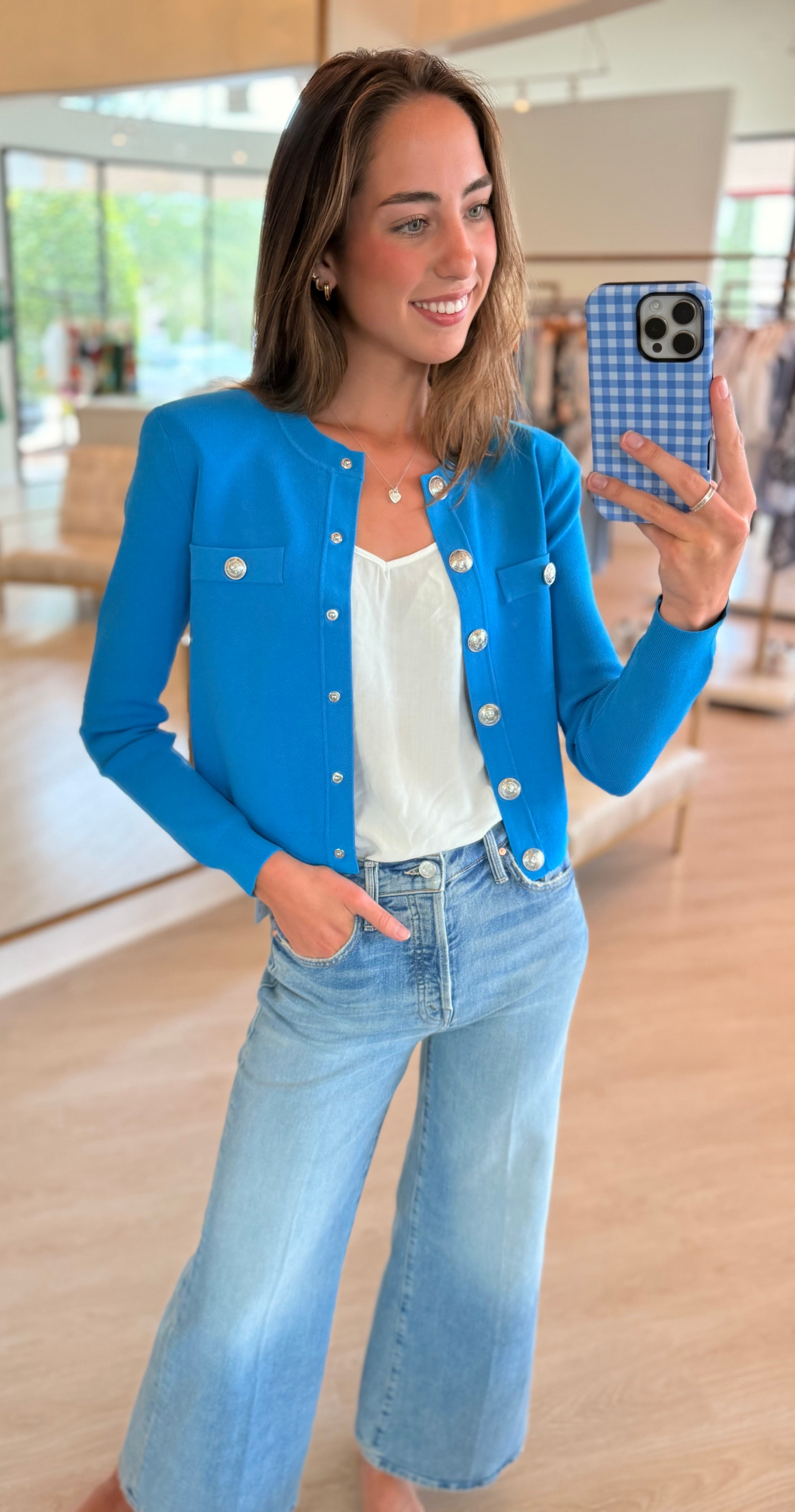 La8928 Vivid Blue Cardigan
