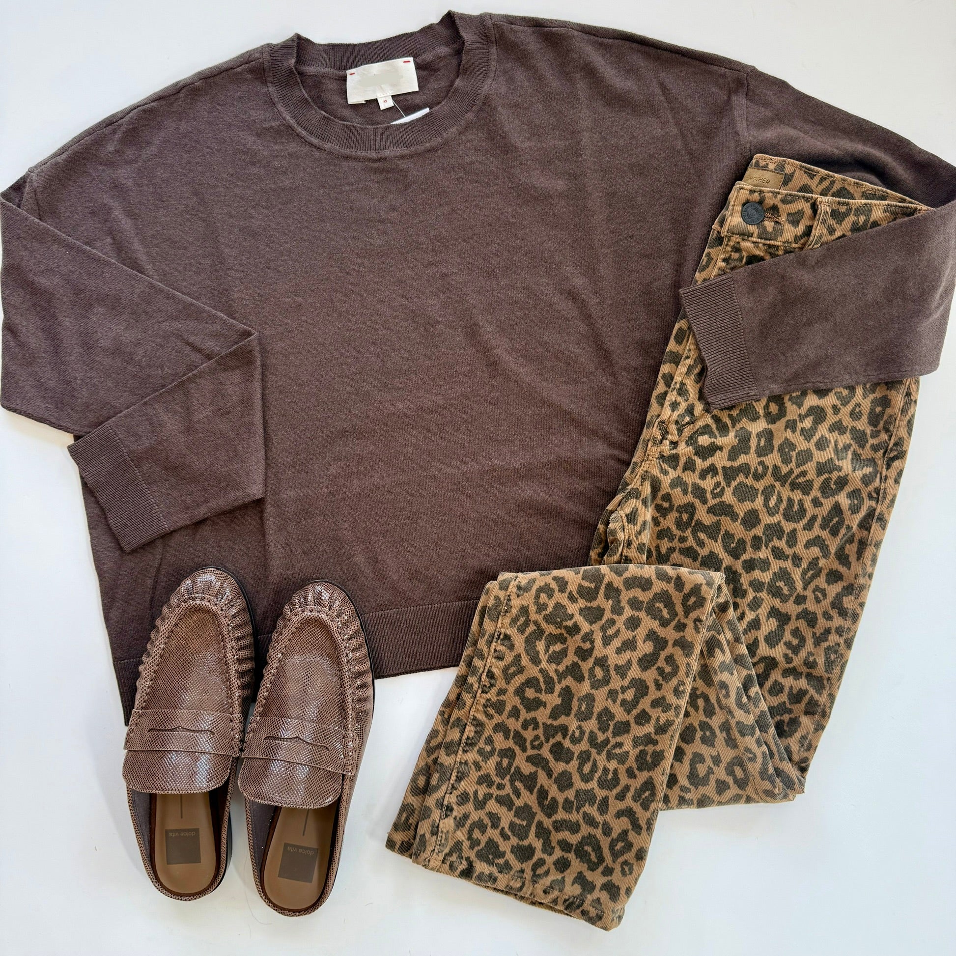 Xix9fks Brown Crewneck Sweater
