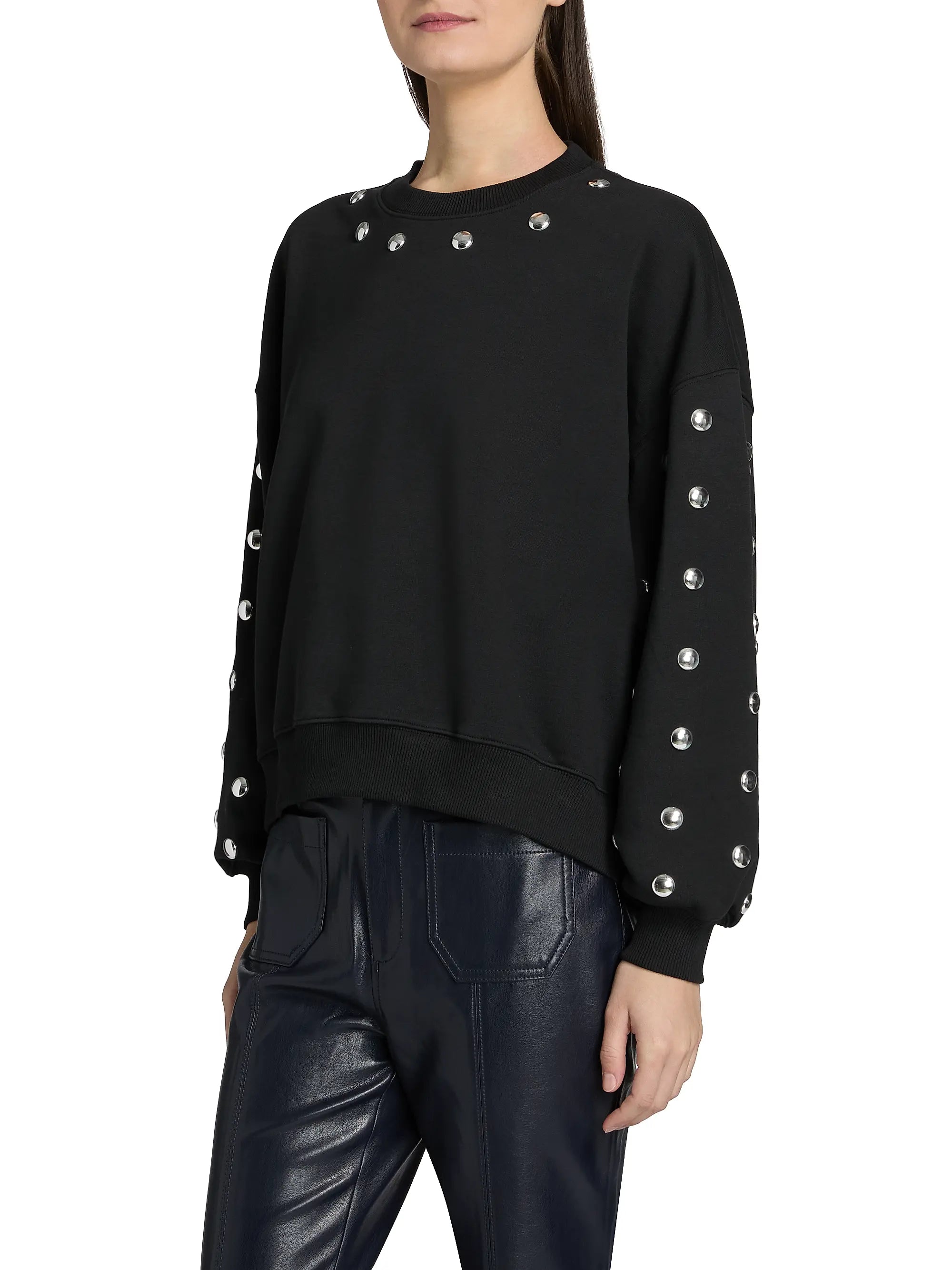 Ci7747 Studded Sleeve Pullover