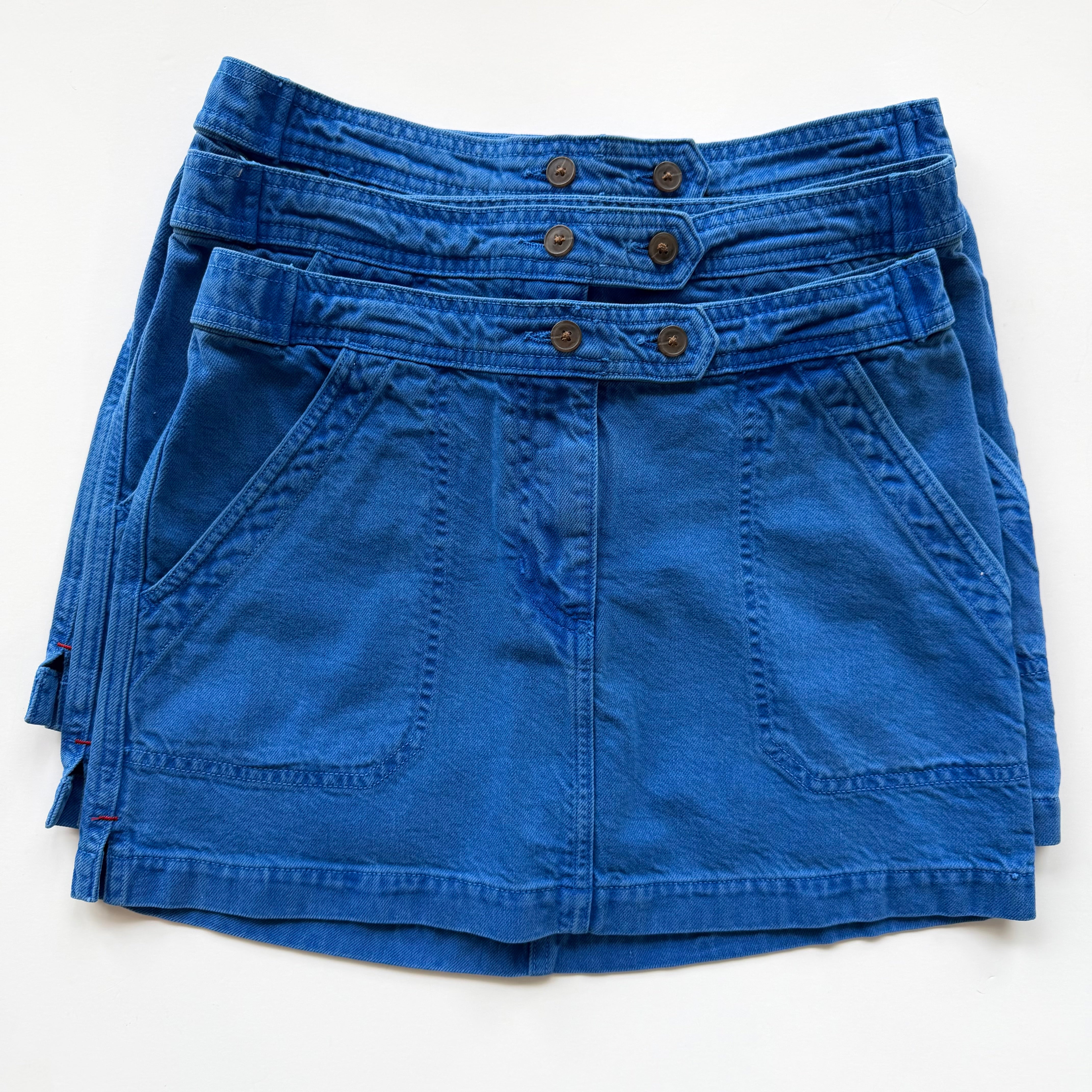 Xiw053 Cobalt Denim Mini Skirt