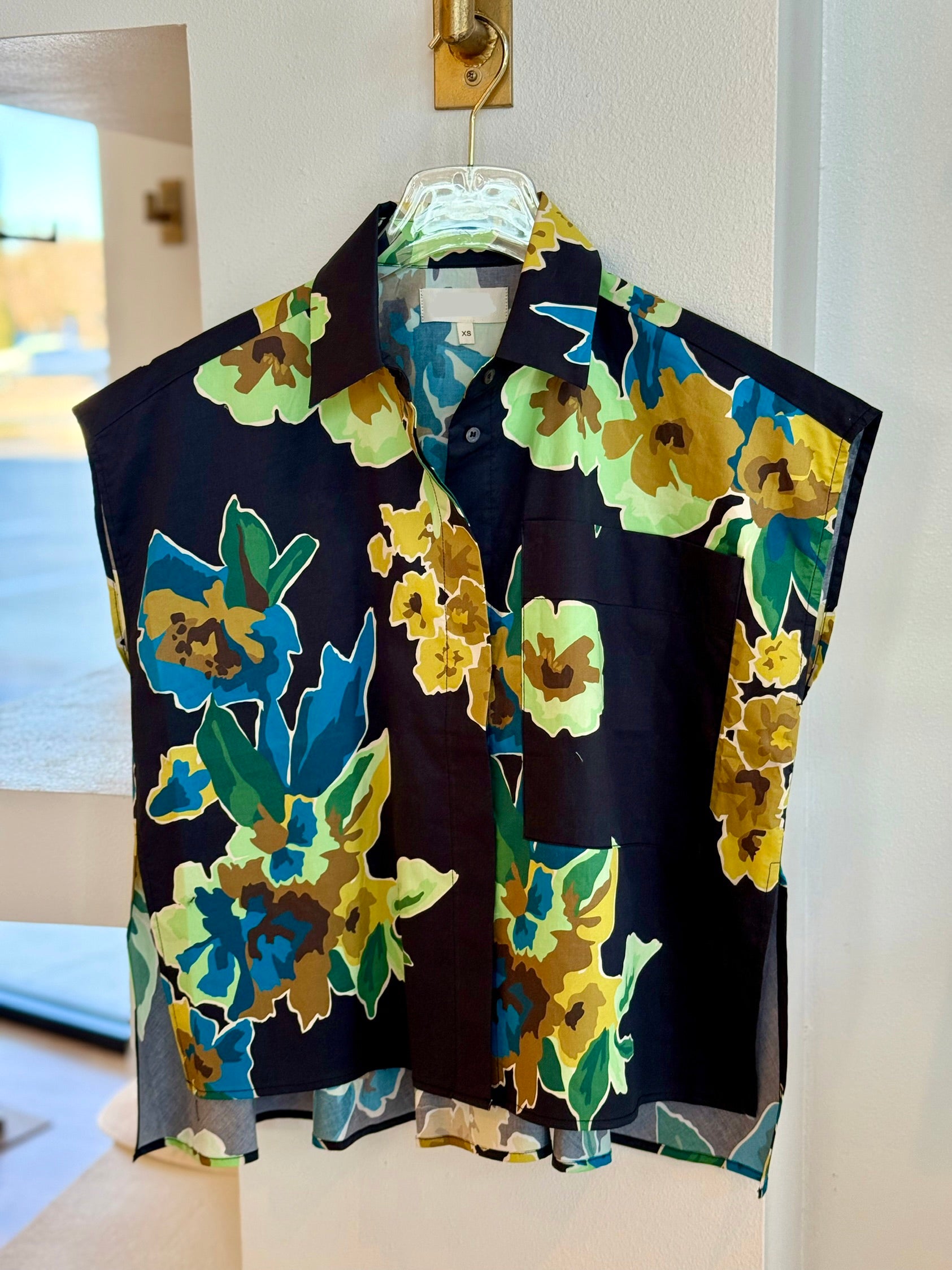 Ps2771 Black Floral Top