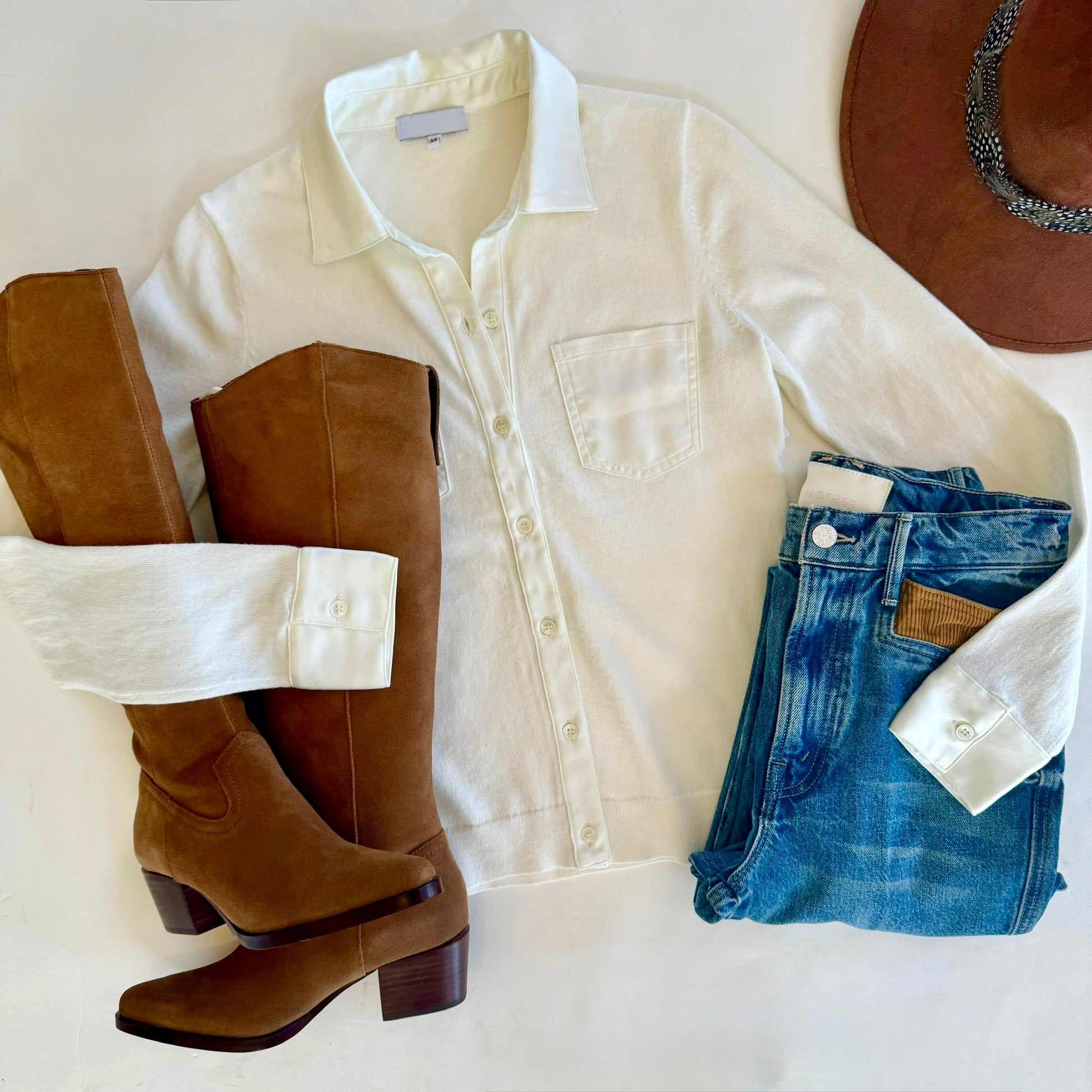 Js23007 Two Pocket Tee - Cream