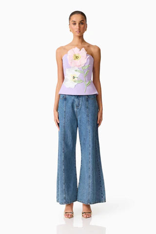 El2618 Lavender Strapless Top