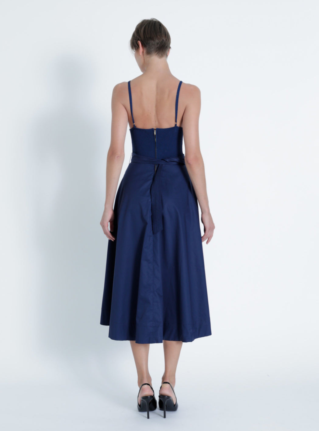 Ka51034 Navy Knit Midi Dress