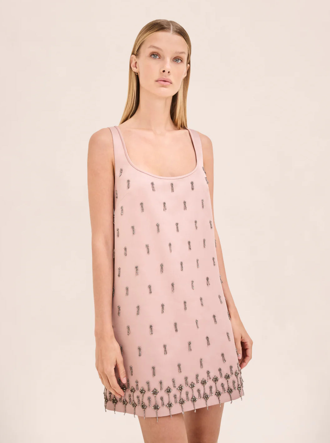 Al0714 Delma Dress - Blush Beaded