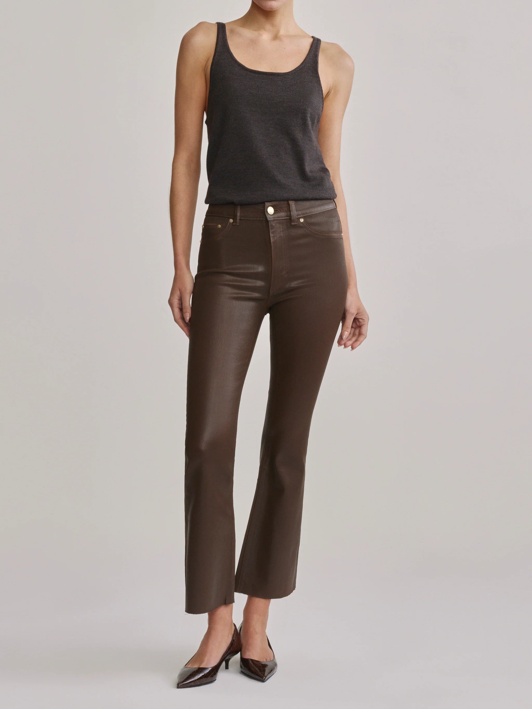 Dl14470 Bridget Crop Bootcut - Brownstone Coated