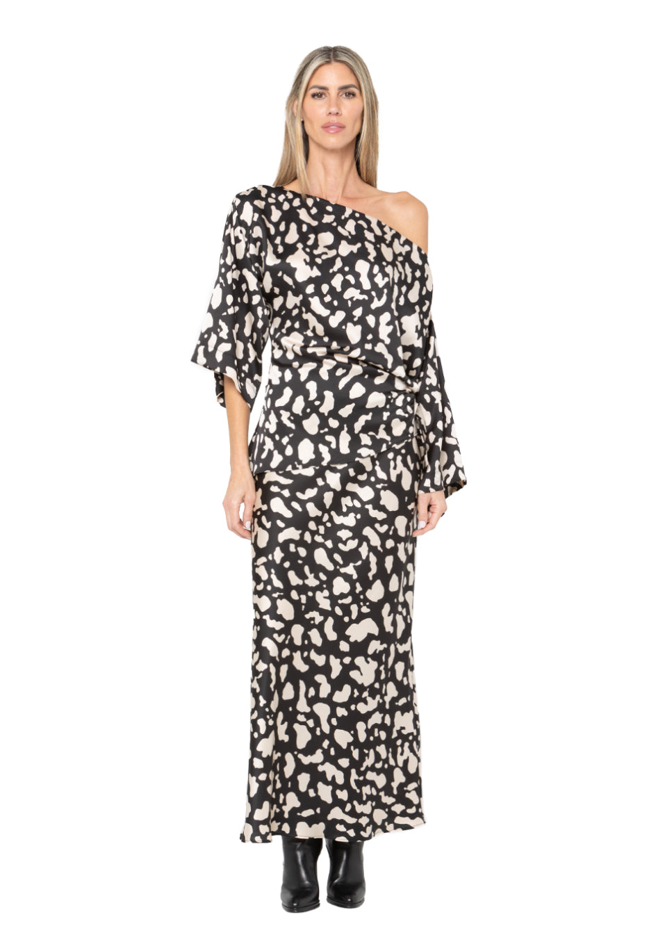 Jbs062 Spotted Midi Skirt