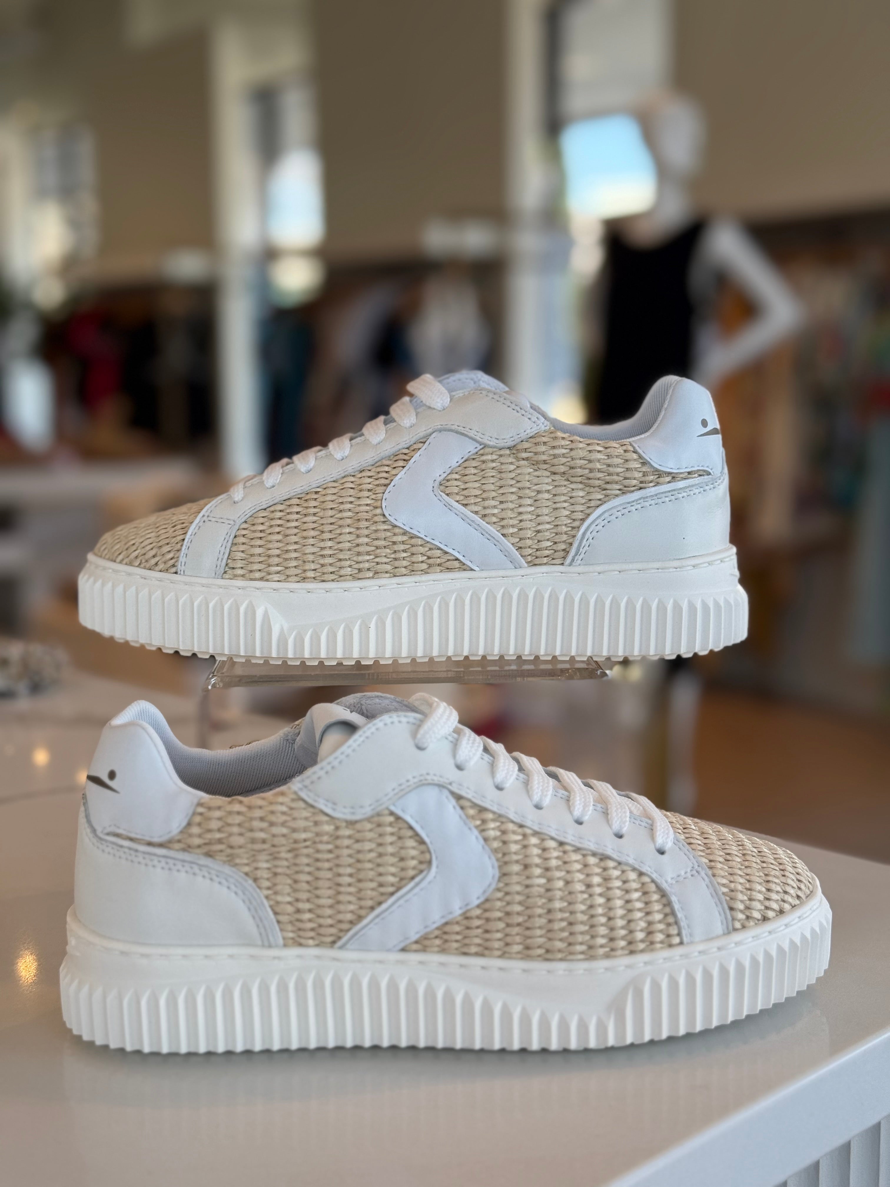 Voile Blanche Lipari Raffia Sneaker