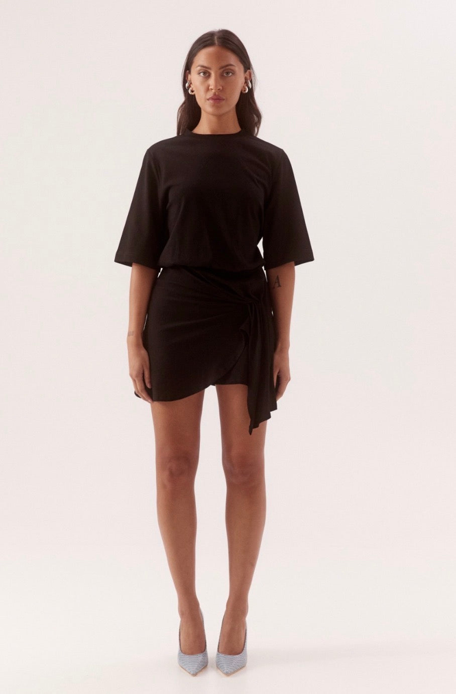 So6046 Black Fitted Tshirt Dress