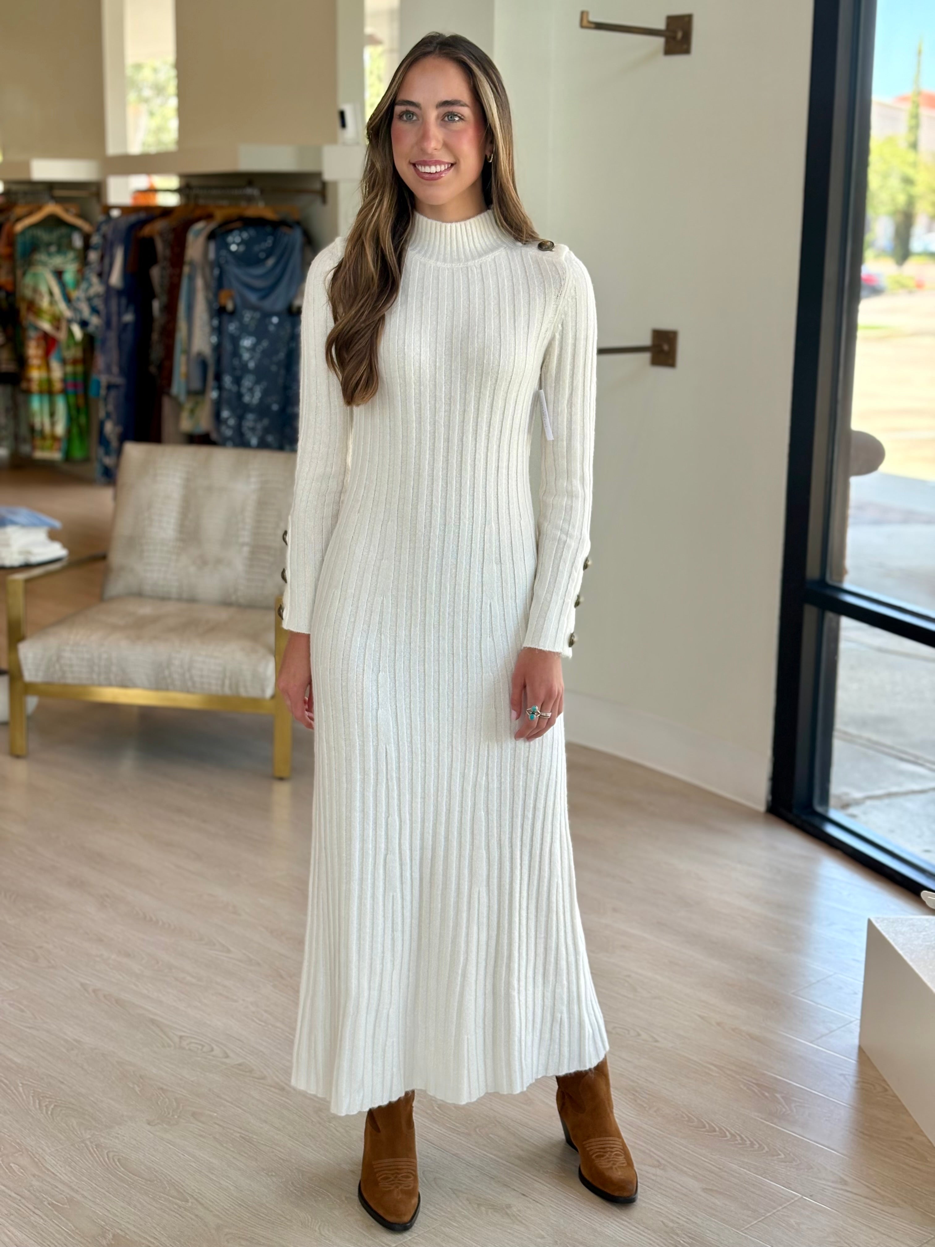 El1149351 Ivory Sweater Dress