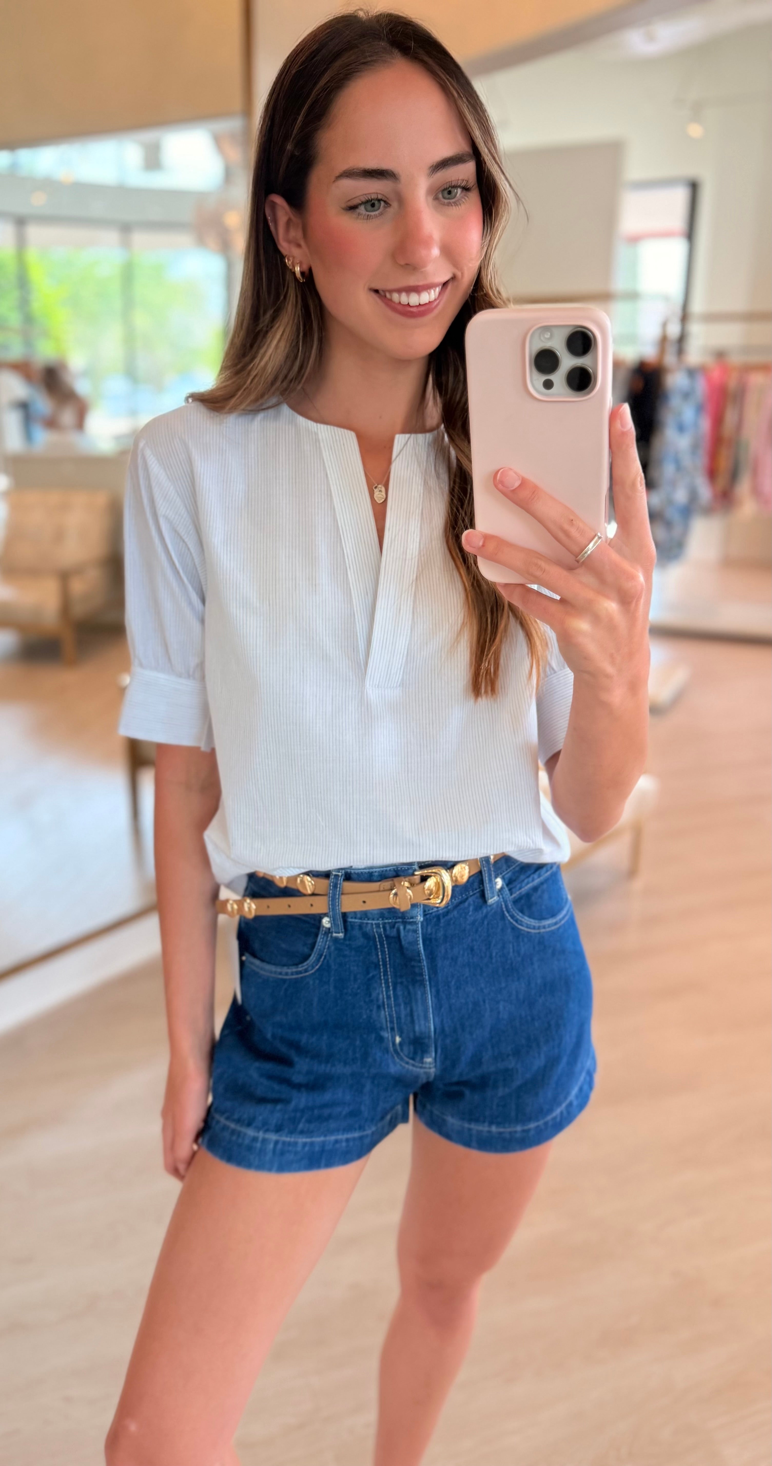 Frwe25 Steel Stripe Popover Top