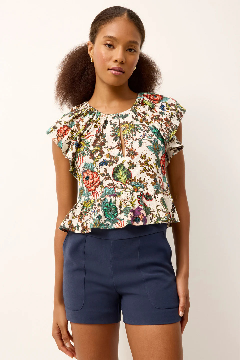 Ma1w16 Botanical Peplum Top