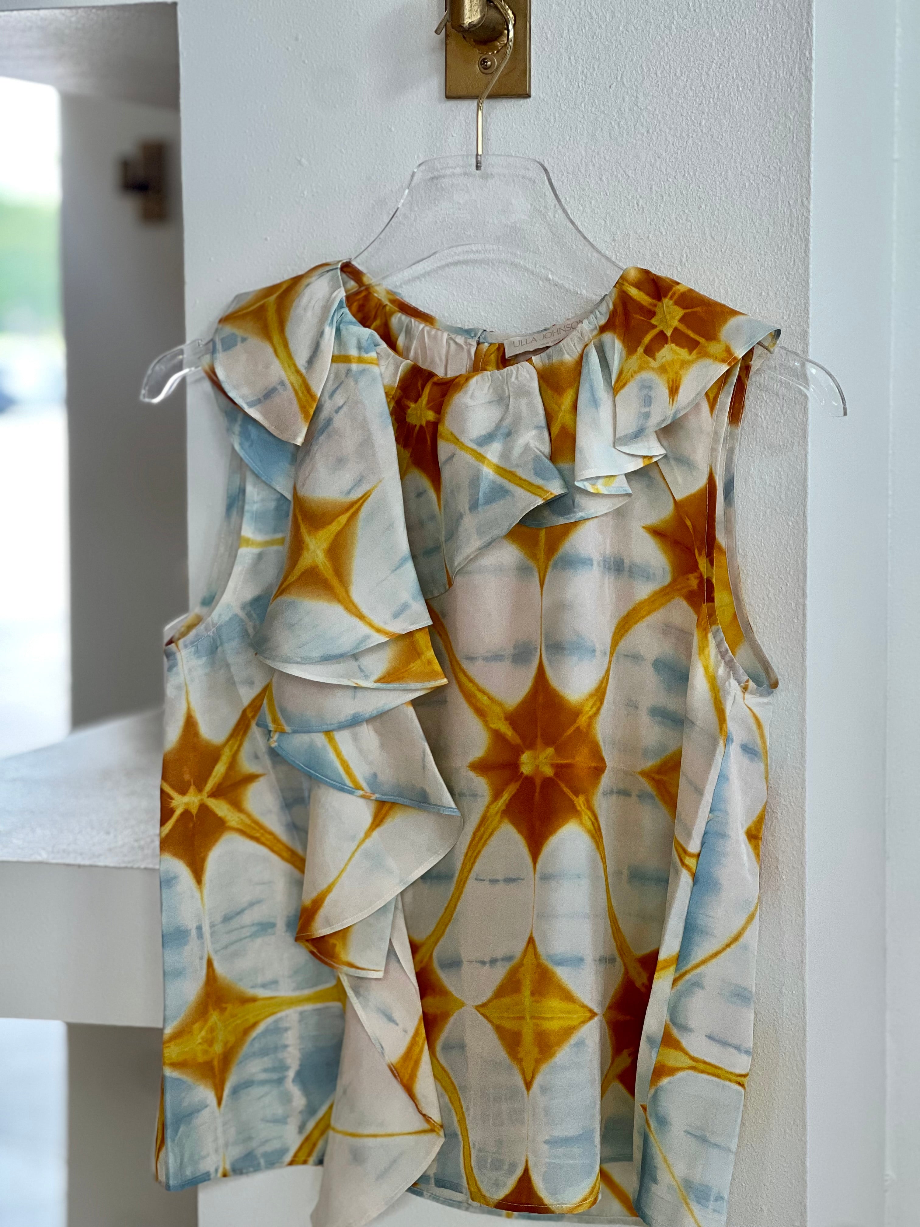 Ul0248 Ulla Johnson Dawn Silk Ruffle Blouse