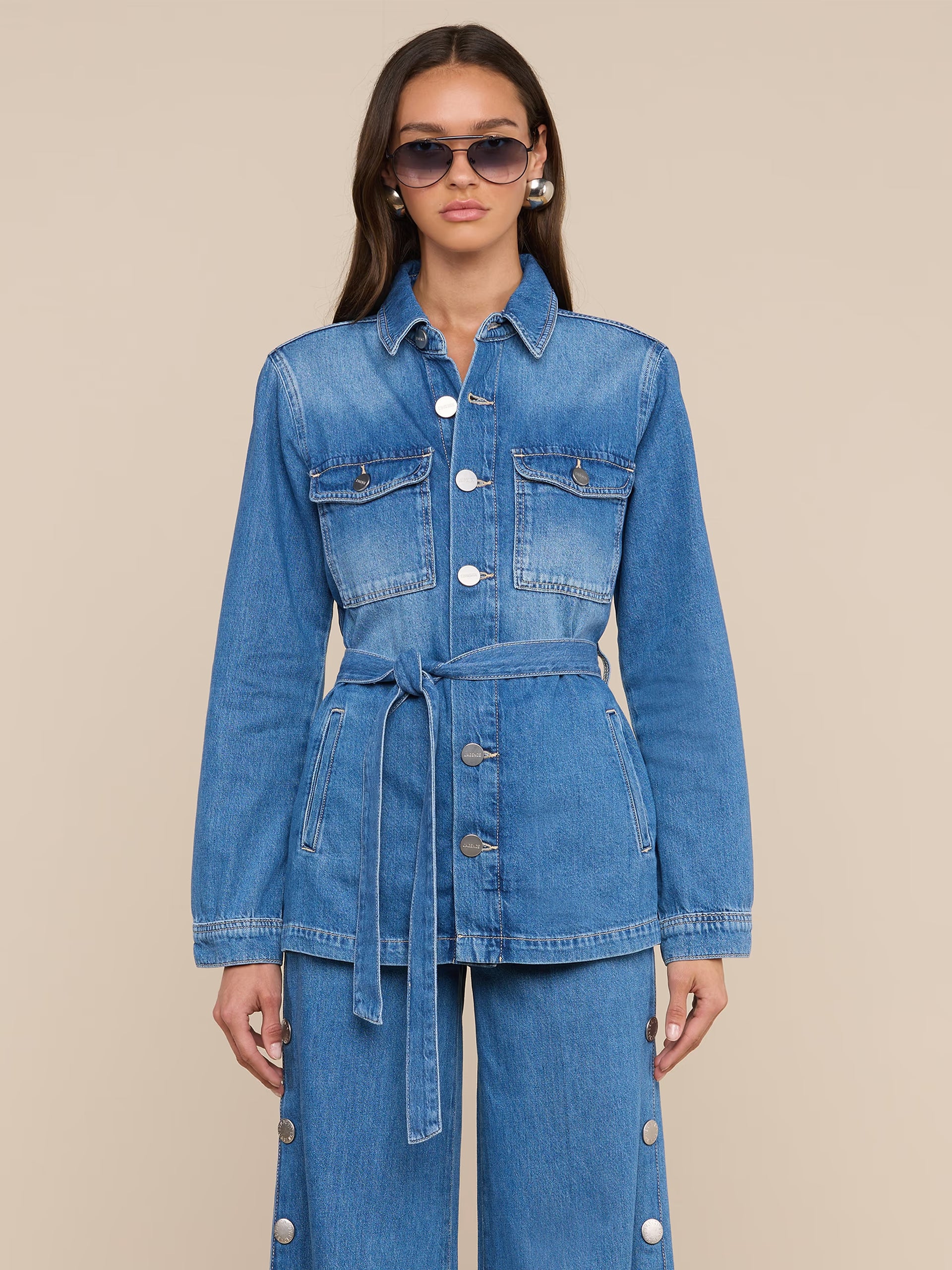 La10066 Denim Safari Jacket