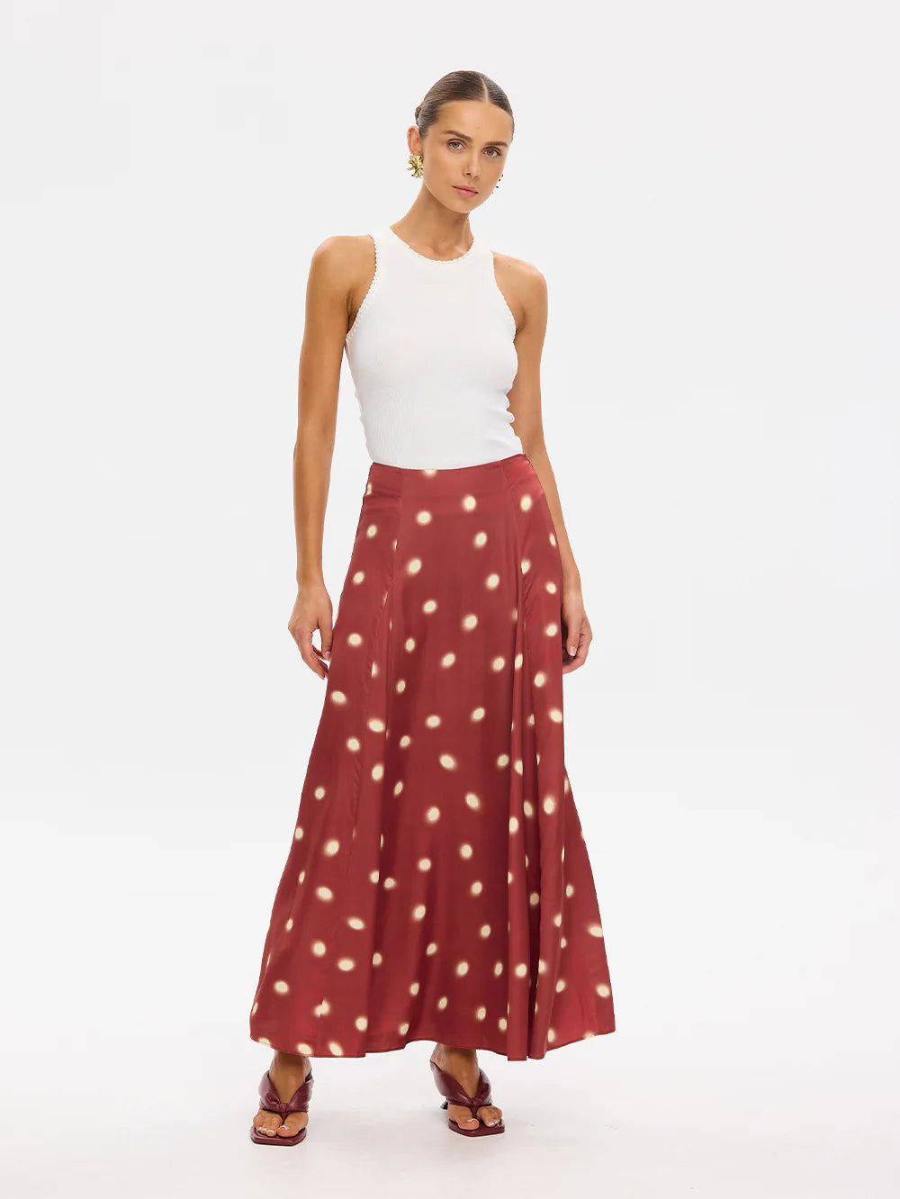 Ki758 Polka Dot Maxi Skirt