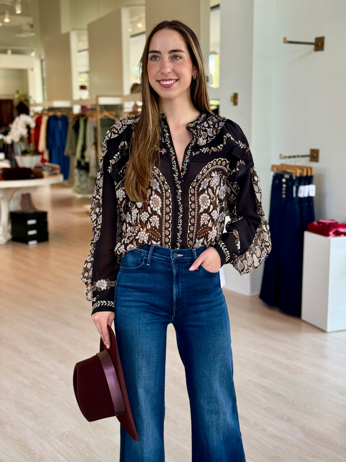 Fa361187 Boho Ruffle Blouse
