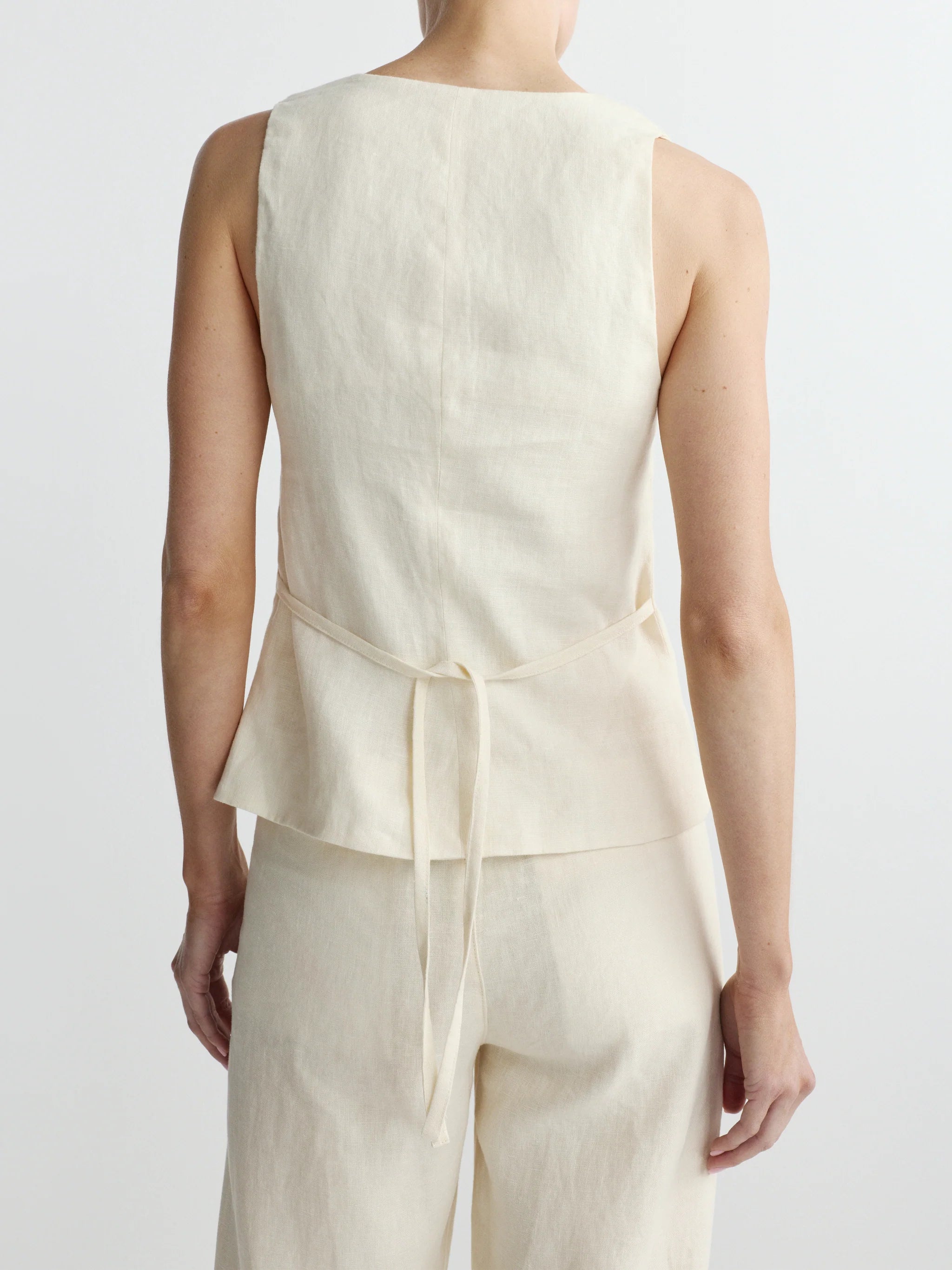 Dl80300 Cream Linen Vest
