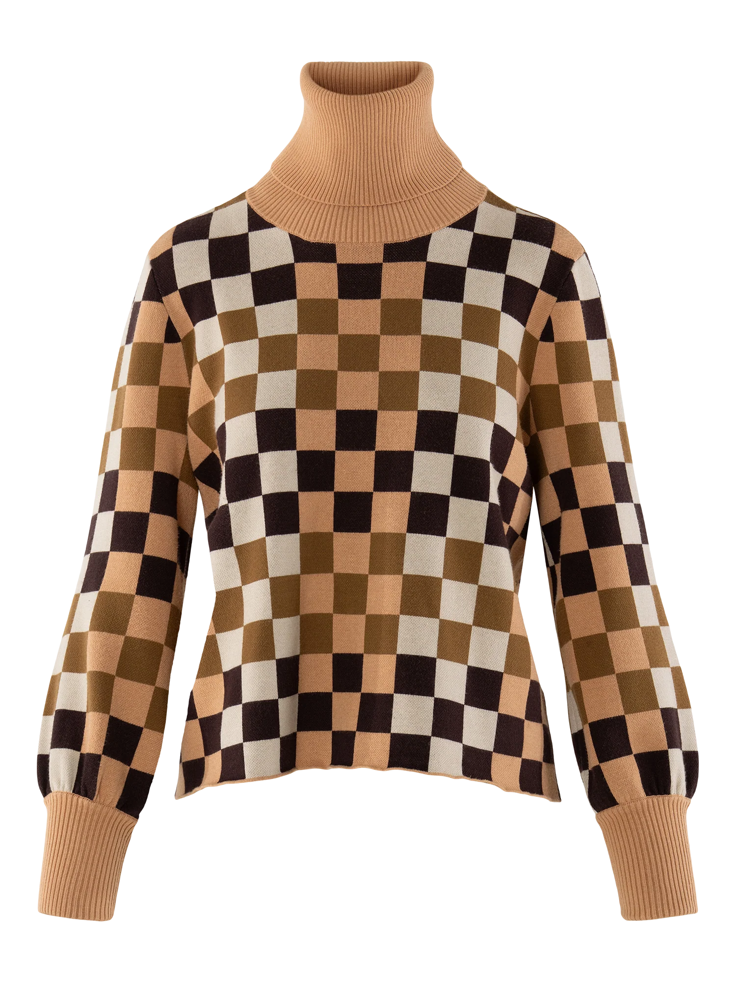 Em511 Checkered Turtleneck