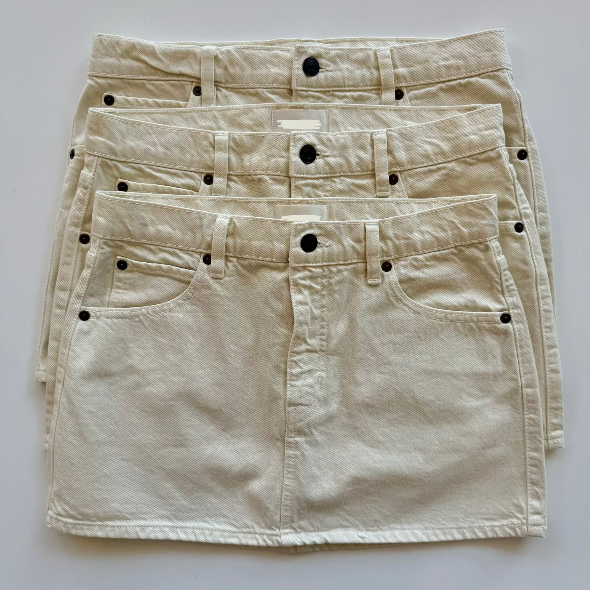 Fr5003728 Cream Denim Skirt
