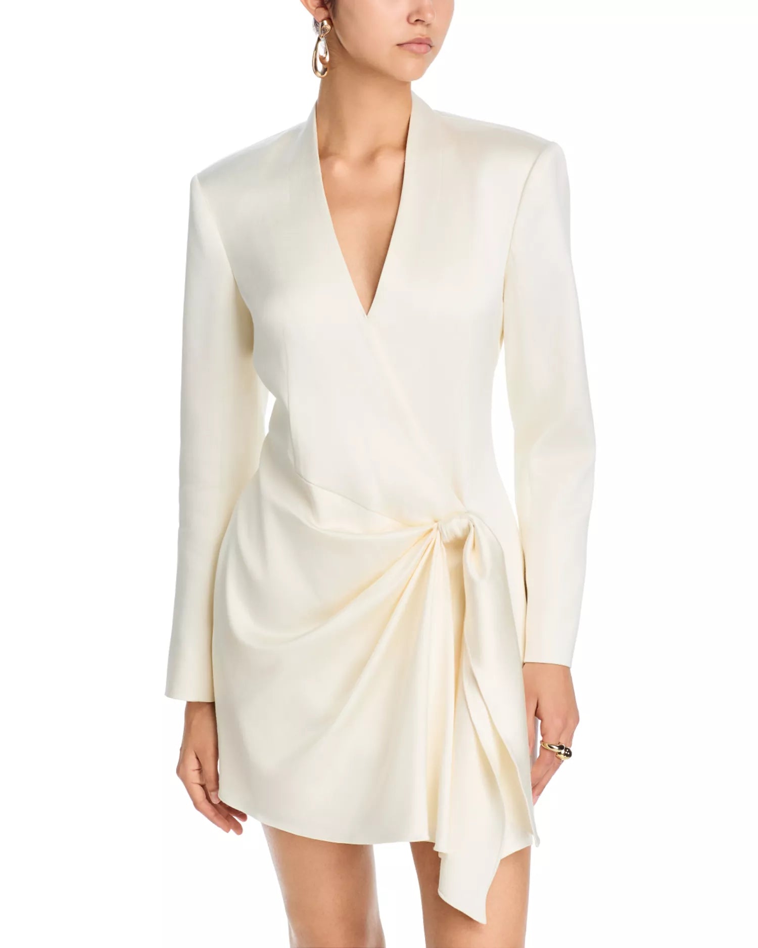 Cizd3287 Ivory Wrap Dress