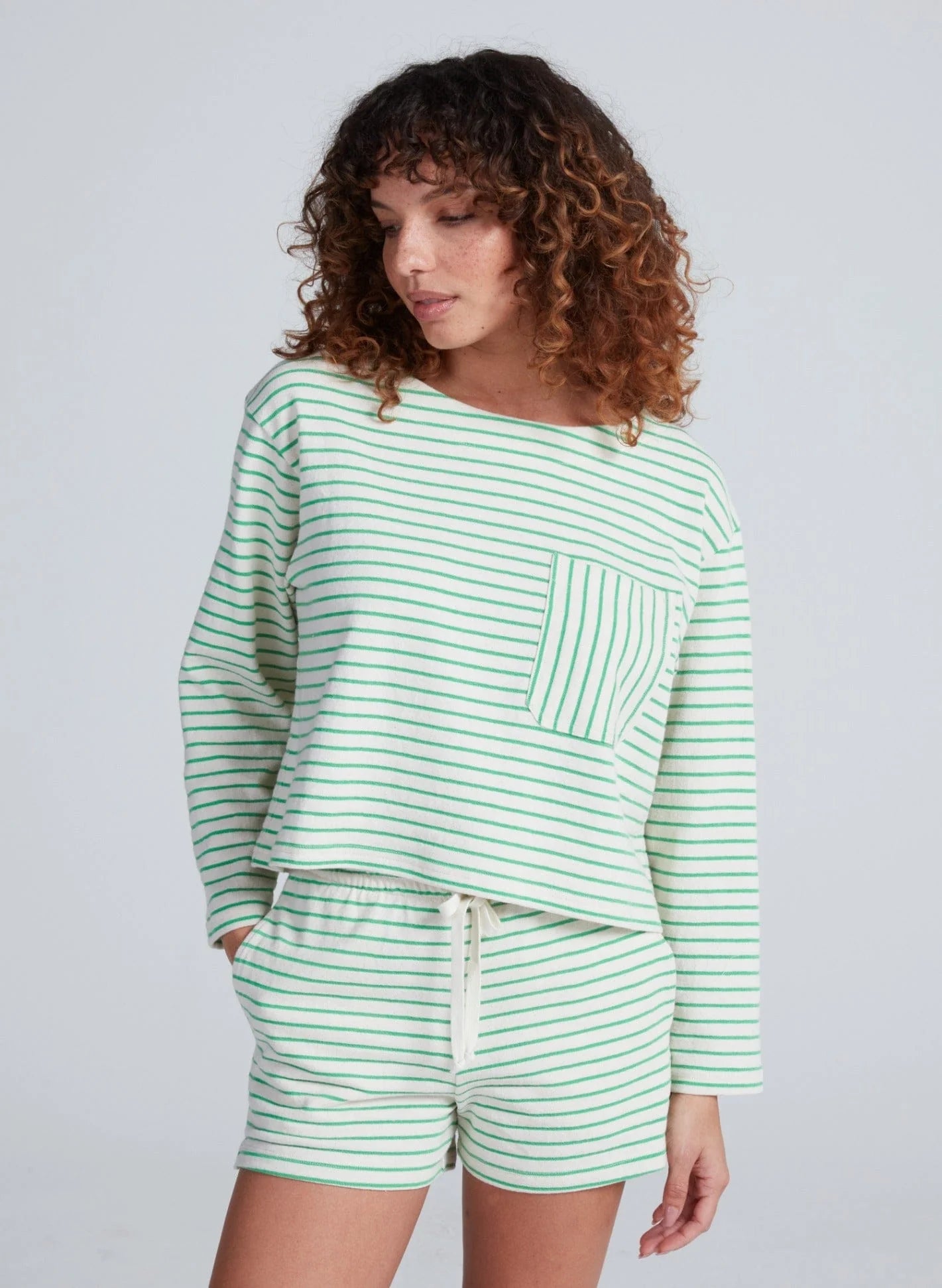 As812 Green Stripe Pullover