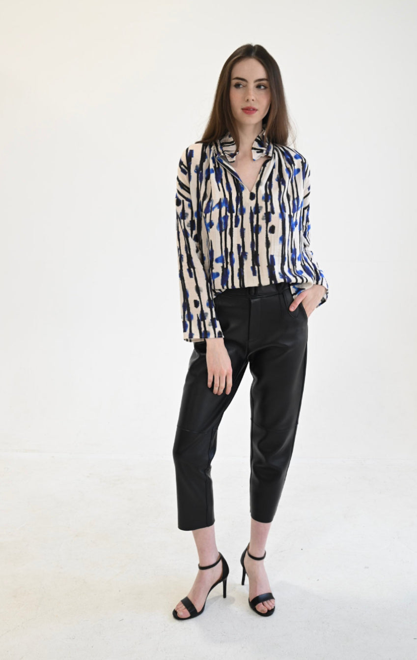 Ne021 Striped Woven Top