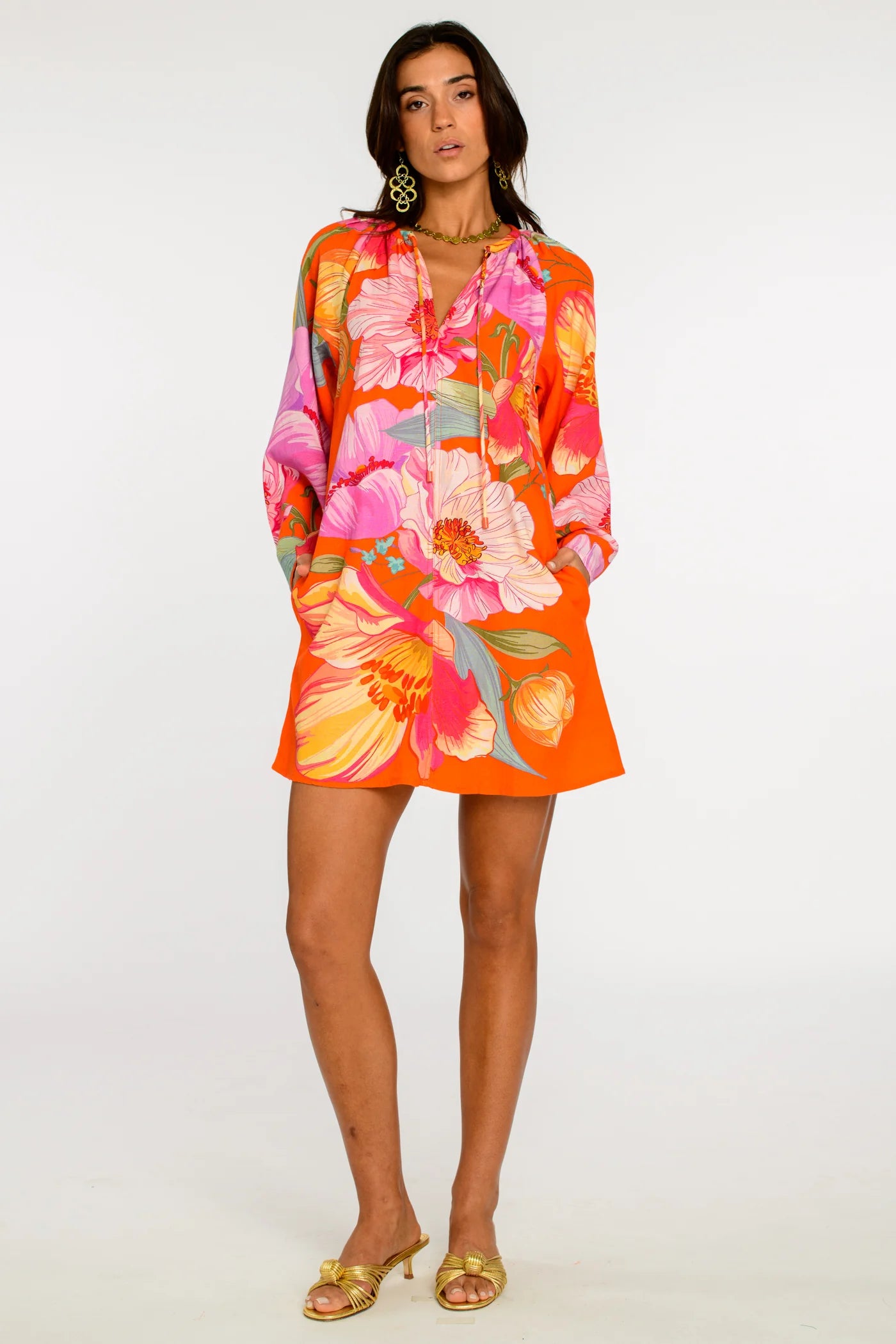 El7313 Sunset Blooms Shift Dress