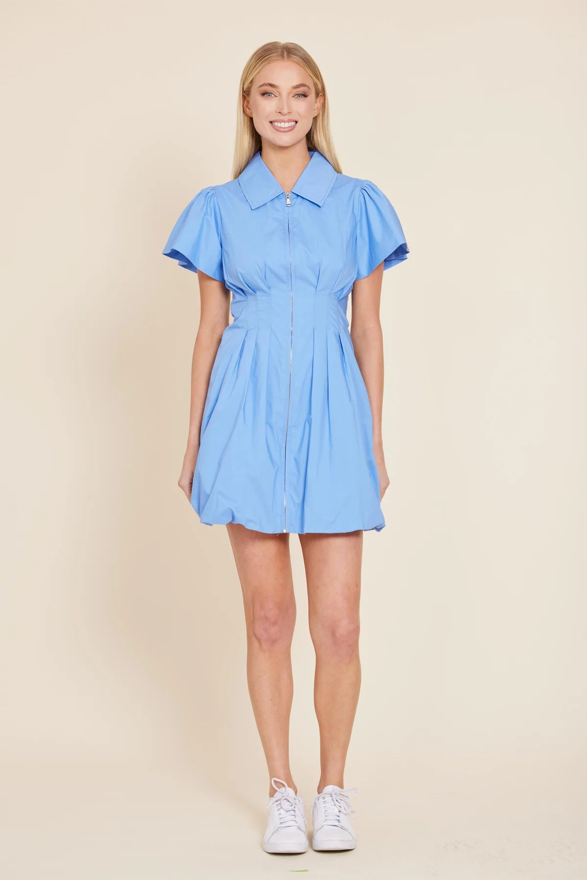Do172 Blue Poplin Bubble Dress