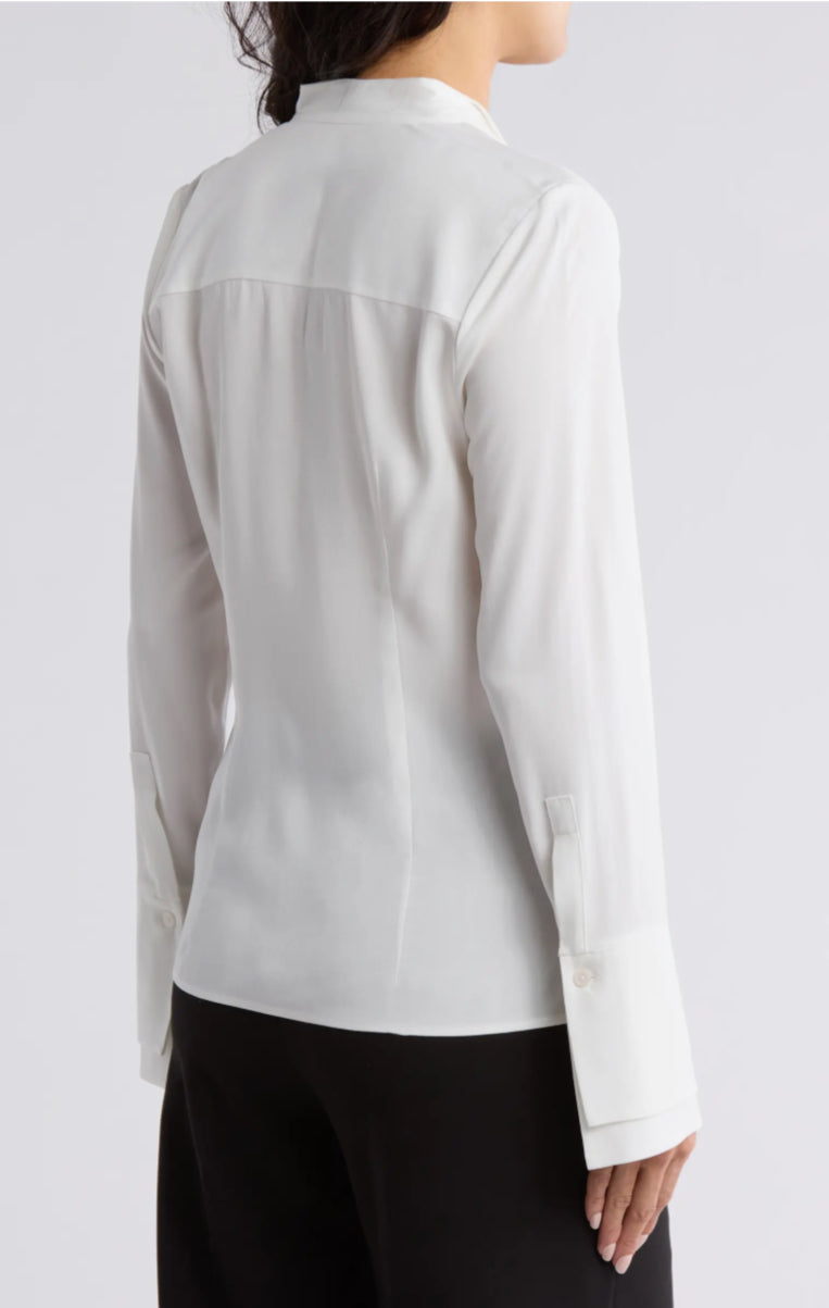 De37367 Derek Lam Tuxedo Silk Blouse
