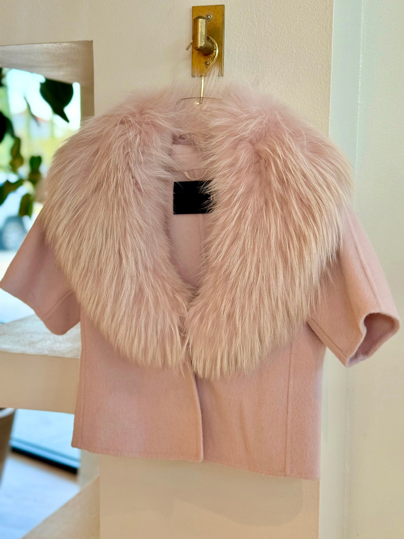Pi6203 Blush Fur Collar Jacket