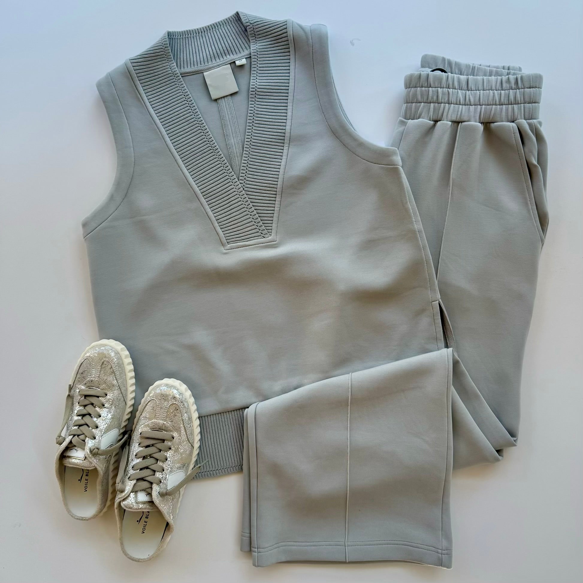 Var03163 SET - Clay Wide Leg Pant Set