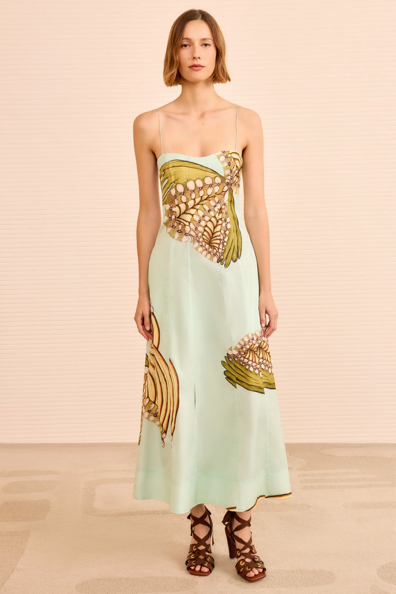 Ul0157 Water Blossom Midi Dress