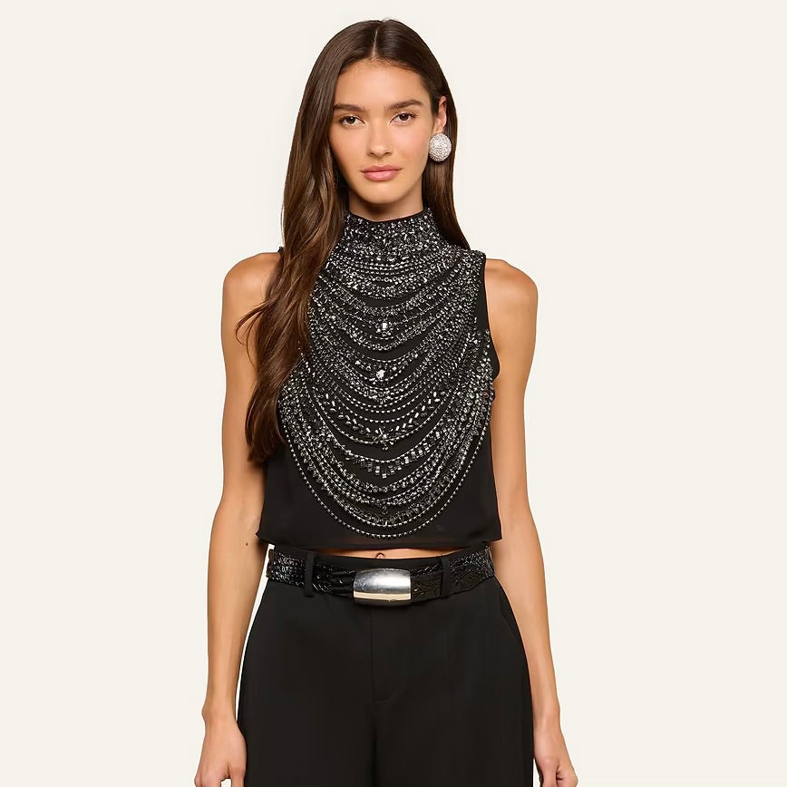 La40656 Draped Crystal Tank