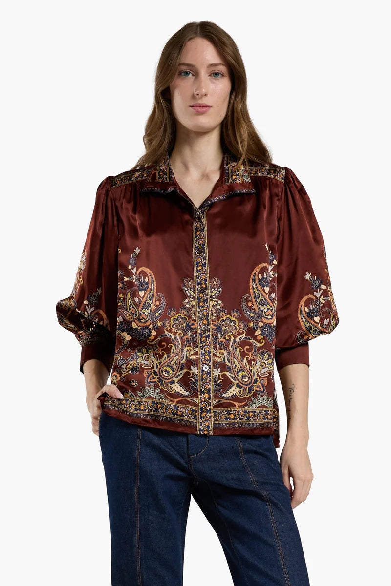 Chf140 Montana Rust Silky Blouse