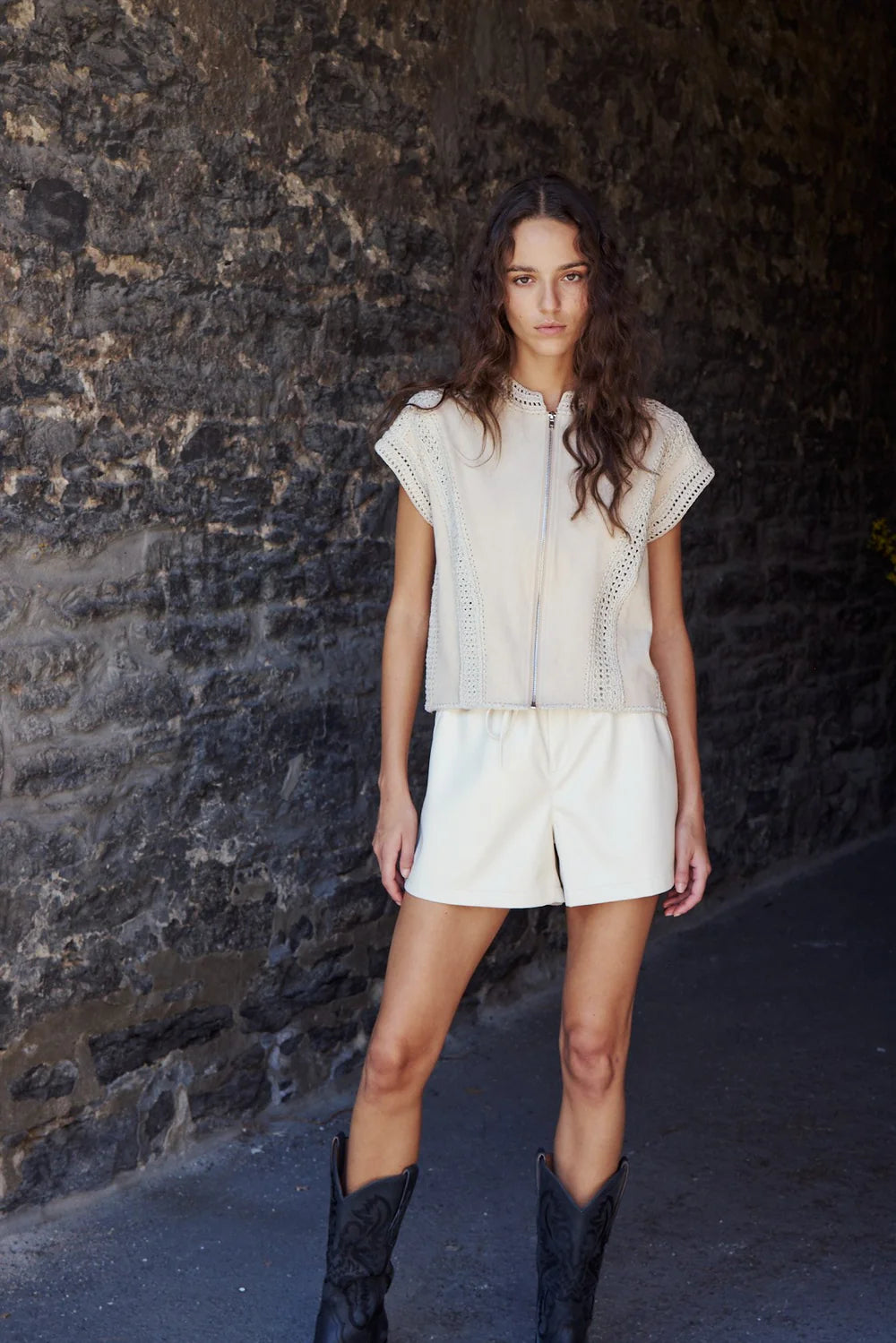 Mesp6614 Crochet Trim Top