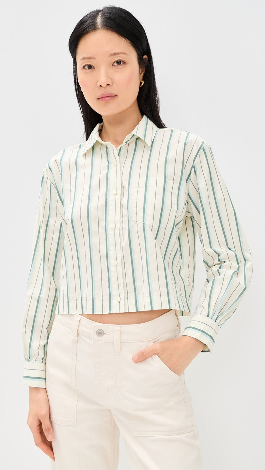 Tr6808 Trovata Nessa Green Stripe Top