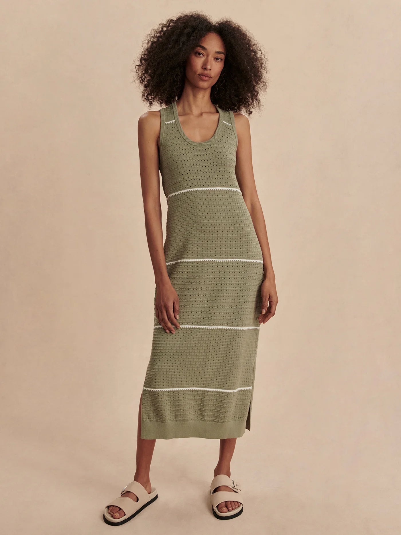 Va02051 Seagrass Scoop Neck Midi Dress