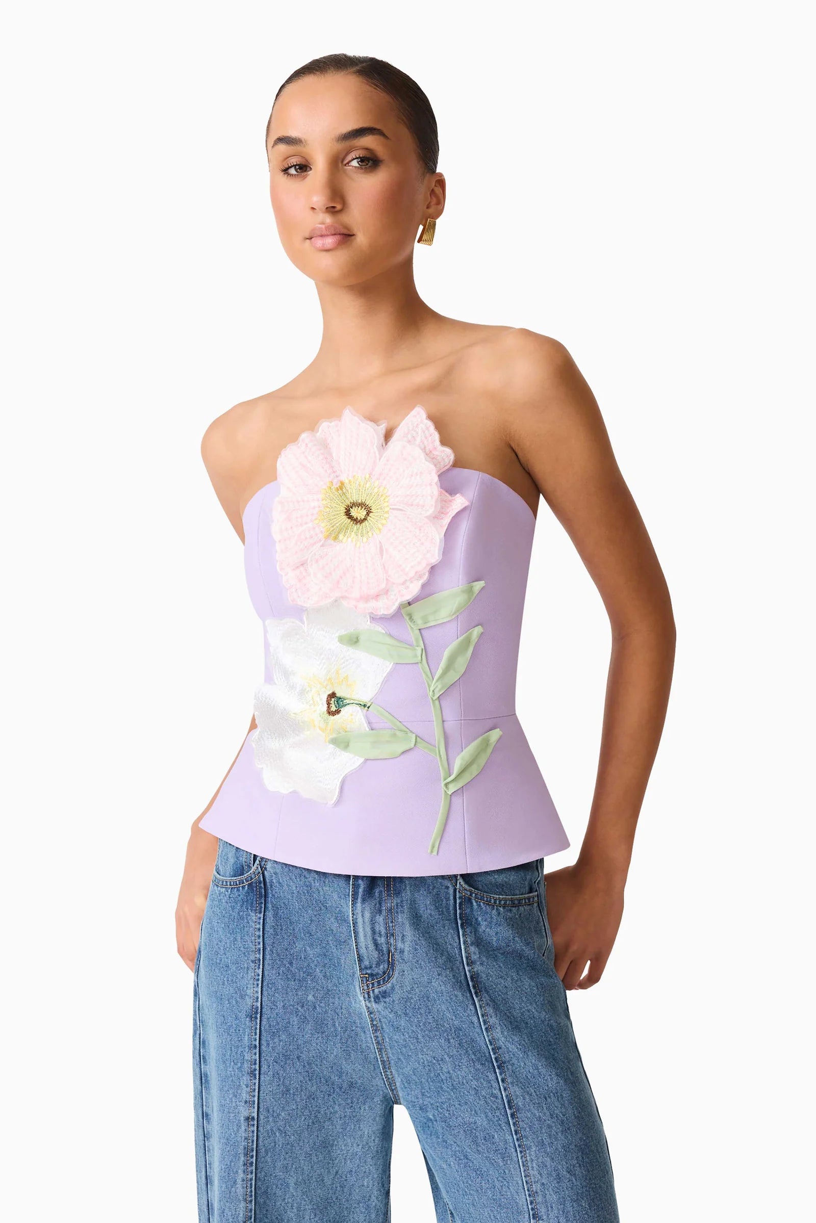 El2618 Lavender Strapless Top