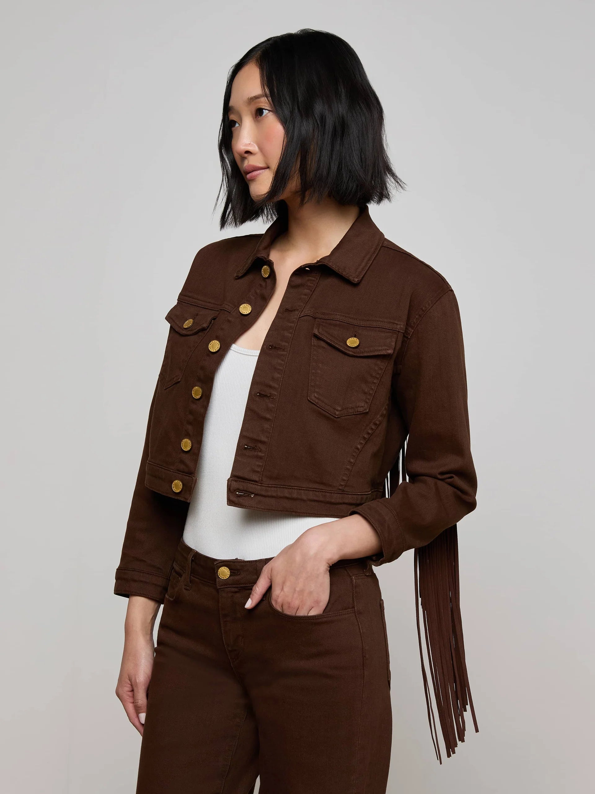 La1914 Brown Fringe Jacket