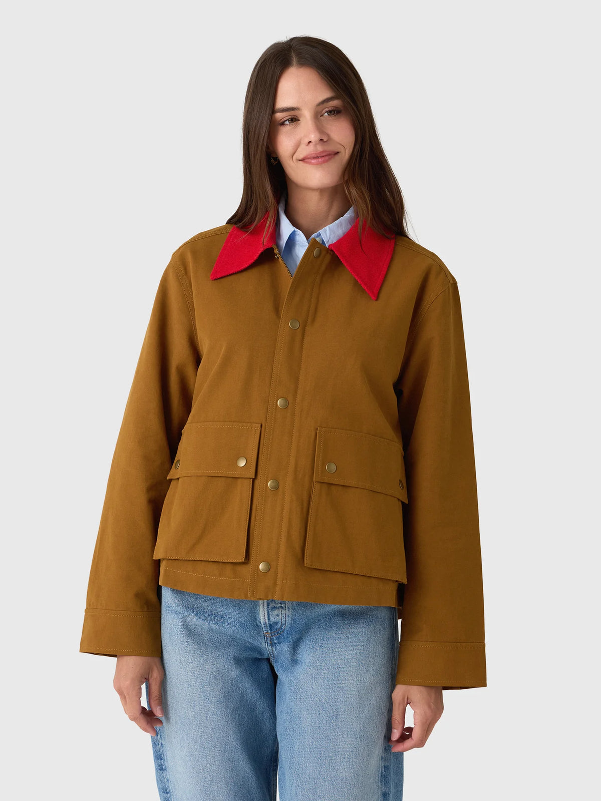 Th5028 Contrast Collar Jacket