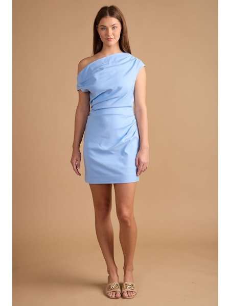 Th25705 Blue Off Shoulder Dress