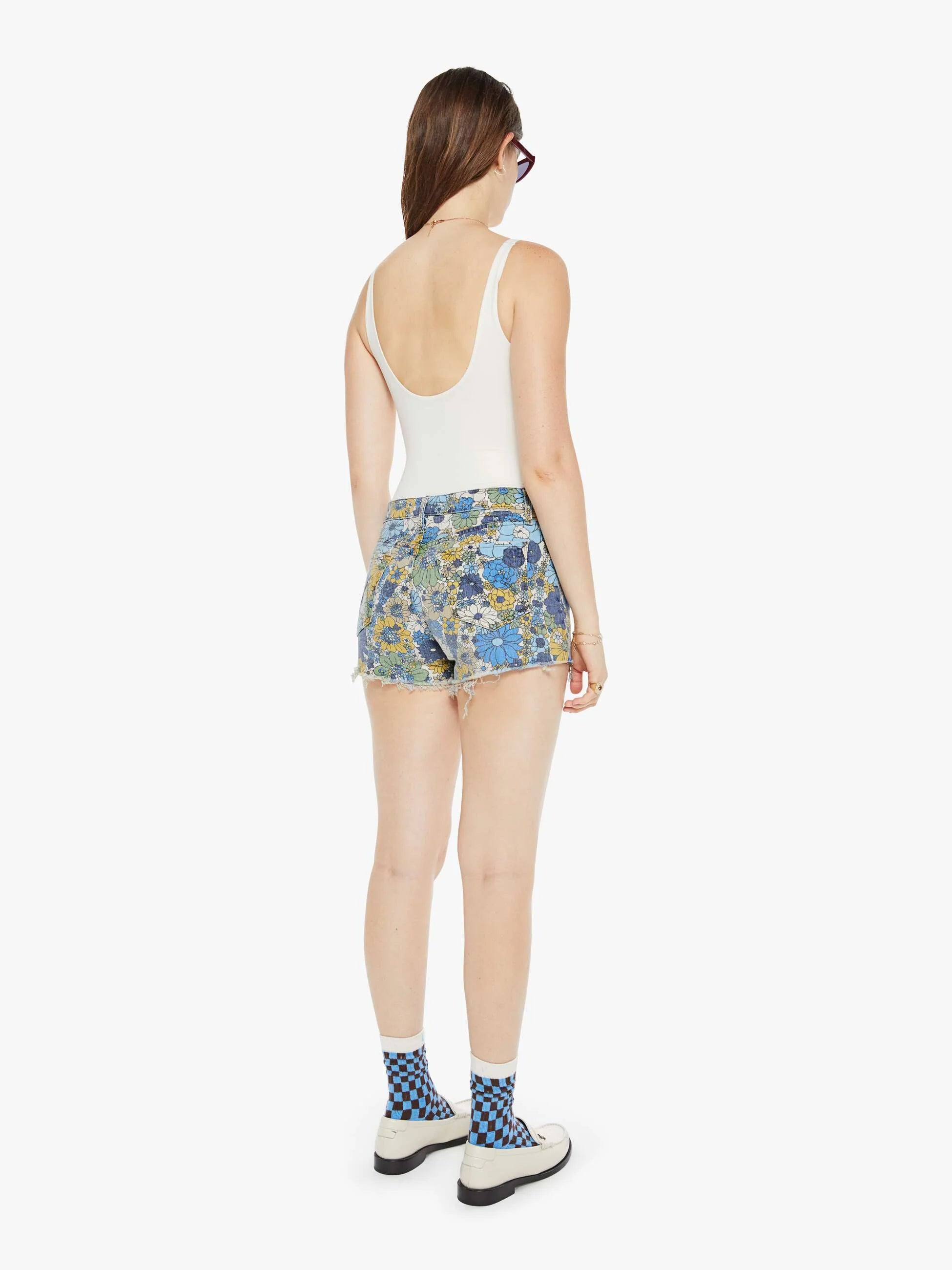 Mo4332 Mother Tomcat Kick Fray Short - Flowers