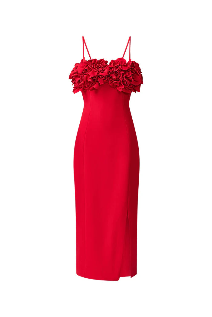 El2507 Crimson Midi Dress