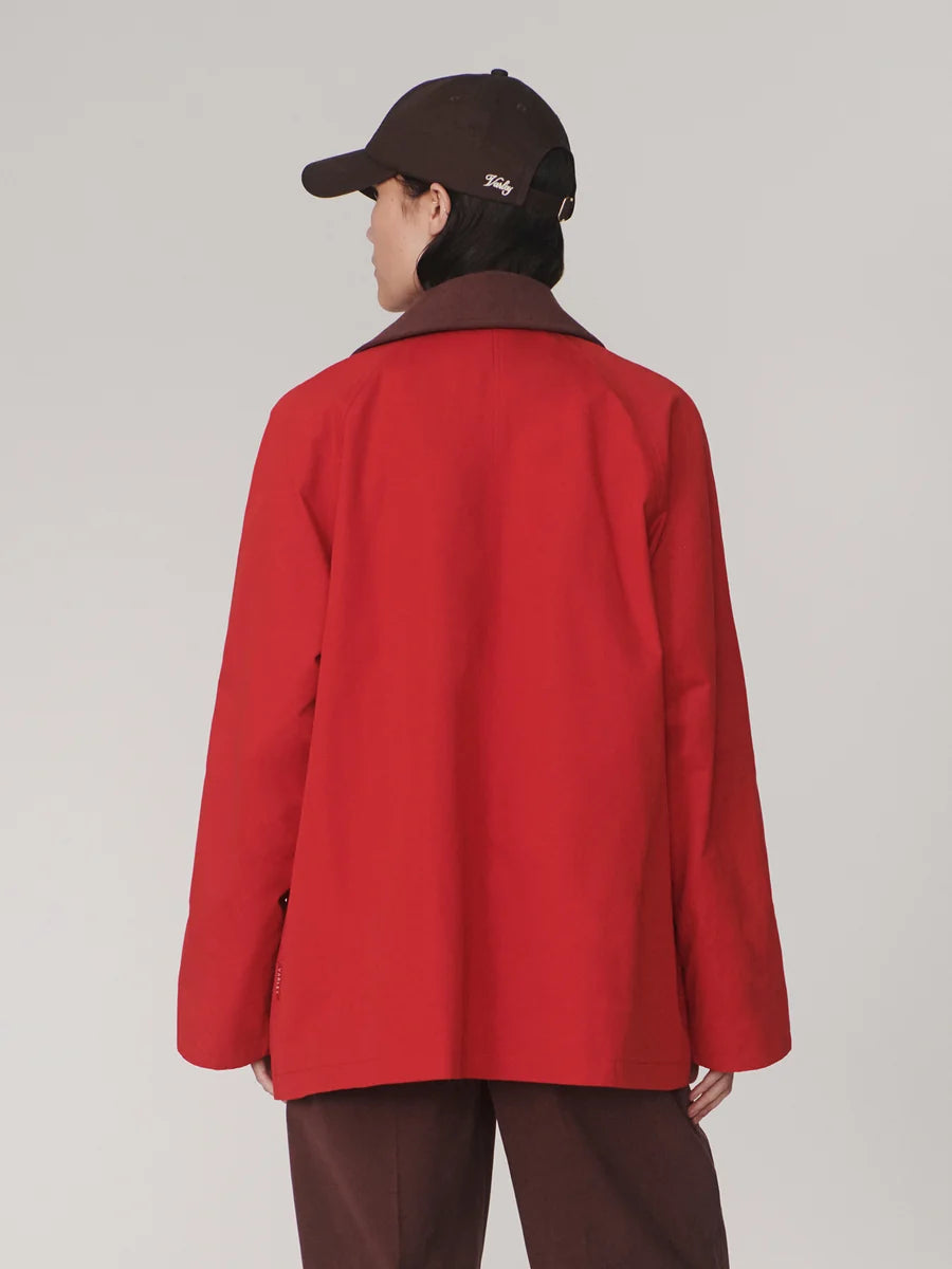 Va03348 Washed Red Mid Length Jacket