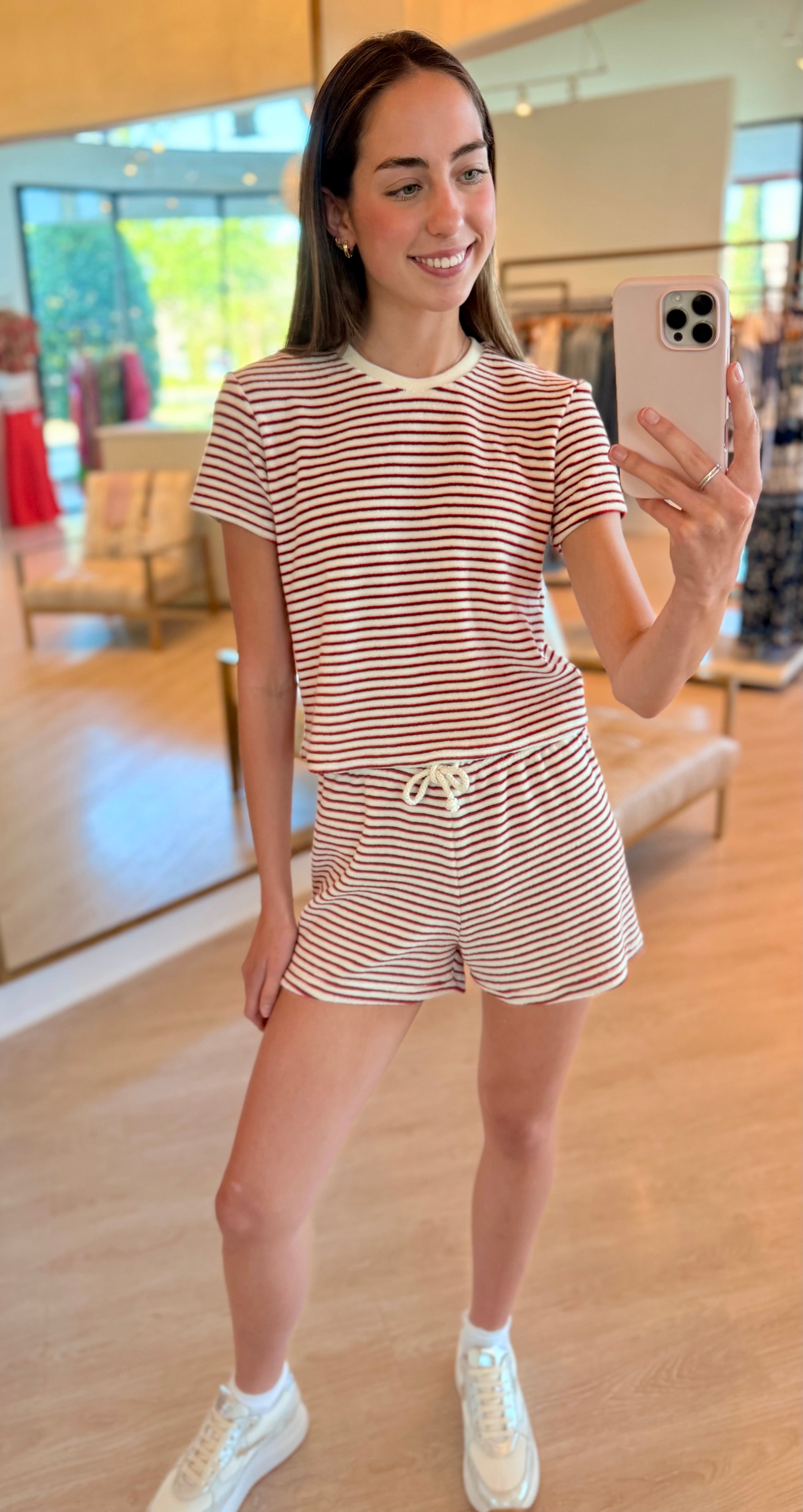 Set - Red Terrycloth Stripe Set