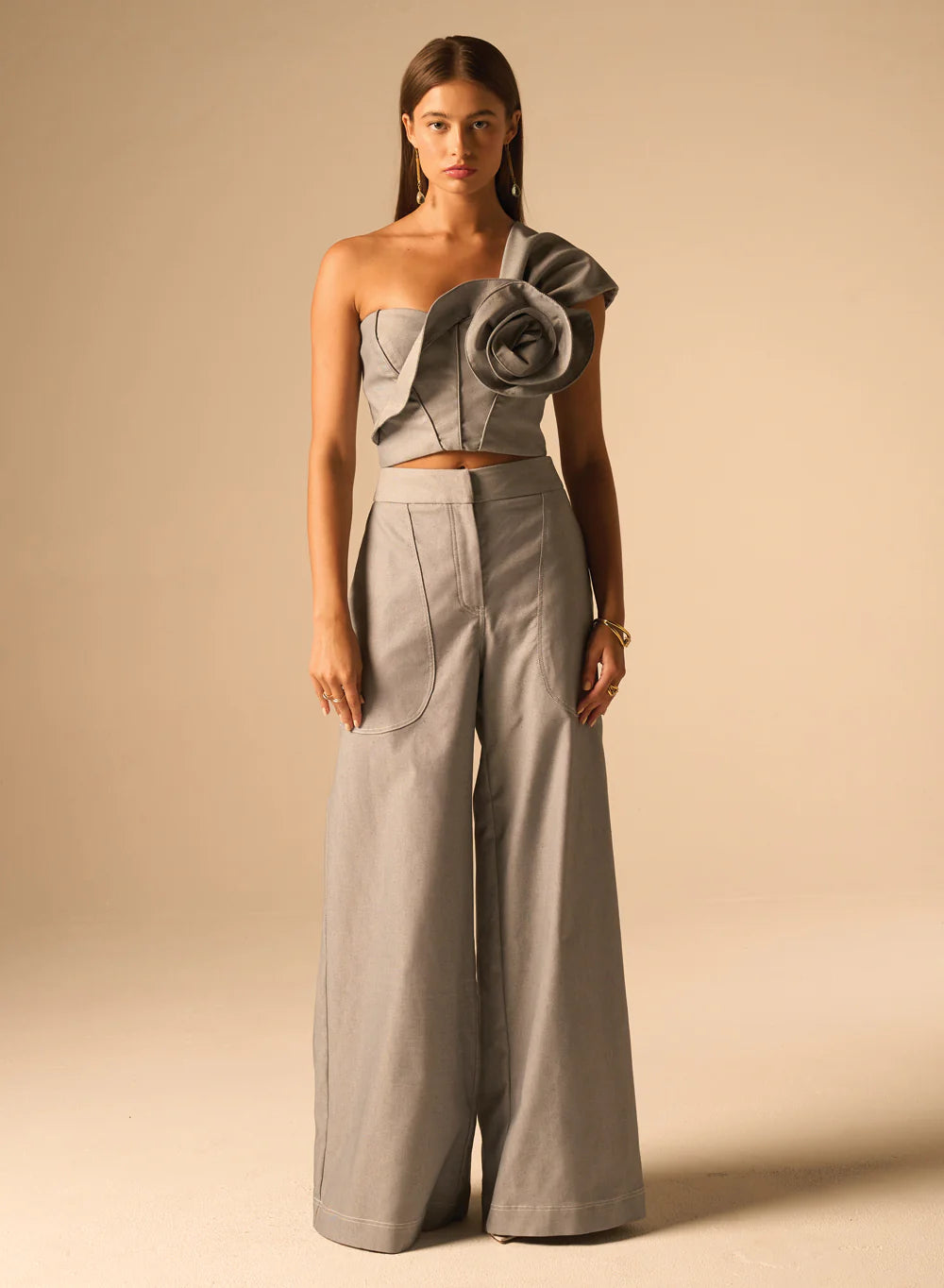 Jb088 Denim Wide Leg Pant
