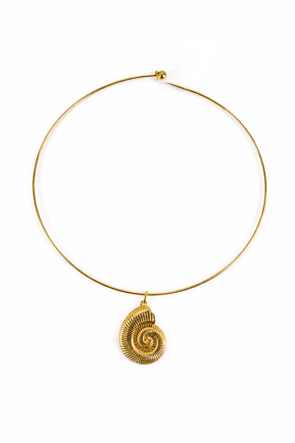 Th0042 Spiral Shell Collar Necklace