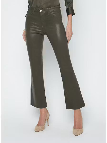 La2714 Kendra Crop Flare - Ash Olive Coated